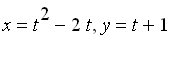 x = t^2-2*t, y = t+1