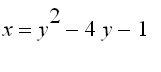 x = y^2-4*y-1