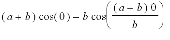 (a+b)*cos(theta)-b*cos((a+b)/b*theta)