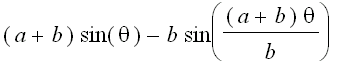(a+b)*sin(theta)-b*sin((a+b)/b*theta)