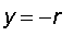 y = -r