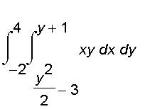 int(int(xy,x = y^2/2-3 .. y+1),y = -2 .. 4)