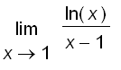 limit(ln(x)/(x-1),x = 1)