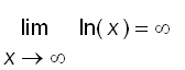 limit(ln(x),x = infinity) = infinity