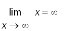 limit(x,x = infinity) = infinity