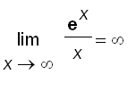 limit(exp(x)/x,x = infinity) = infinity