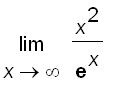 limit(x^2/exp(x),x = infinity)