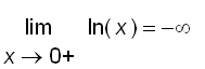 limit(ln(x),x = 0,right) = -infinity