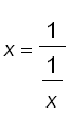 x = 1/(1/x)