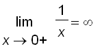 limit(1/x,x = 0,right) = infinity