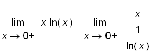 limit(x*ln(x),x = 0,right) = limit(x/(1/ln(x)),x = ...