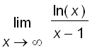 limit(ln(x)/(x-1),x = infinity)