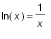 ln(x) = 1/x