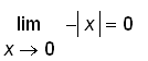limit(-abs(x),x = 0) = 0