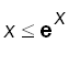 x <= exp(x)