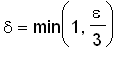 delta = min(1,epsilon/3)