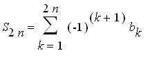 S[2*n] = sum((-1)^(k+1)*b[k],k = 1 .. 2*n)