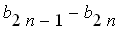 b[2*n-1]-b[2*n]