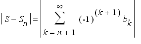 abs(S-S[n]) = abs(sum((-1)^(k+1)*b[k],k = n+1 .. in...