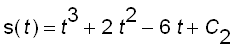 s(t) = t^3+2*t^2-6*t+C[2]