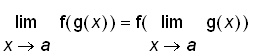 limit(f(g(x)),x = a) = f(limit(g(x),x = a))