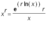 x^r = exp(r*ln(x))*r/x