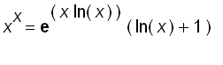 x^x = exp(x*ln(x))*(ln(x)+1)