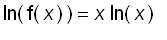 ln(f(x)) = x*ln(x)
