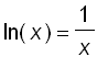ln(x) = 1/x