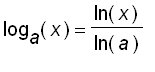 log[a](x) = ln(x)/ln(a)