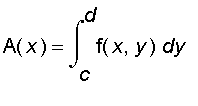A(x) = int(f(x,y),y = c .. d)