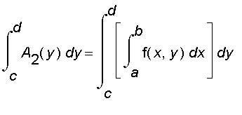 int(A[2](y),y = c .. d) = int([int(f(x,y),x = a .. b)],y = c .. d)