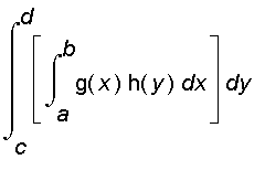 int([int(g(x)*h(y),x = a .. b)],y = c .. d)