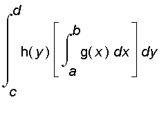 int(h(y)*[int(g(x),x = a .. b)],y = c .. d)