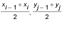 (x[i-1]+x[i])/2, (y[j-1]+y[j])/2