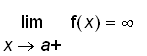 limit(f(x),x = a,right) = infinity
