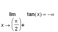 limit(tan(x),x = Pi/2,right) = -infinity