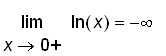 limit(ln(x),x = 0,right) = -infinity