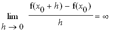 limit((f(x[0]+h)-f(x[0]))/h,h = 0) = infinity