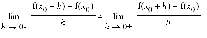 limit((f(x[0]+h)-f(x[0]))/h,h = 0,left) <> limit((f...