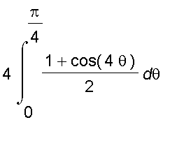 4*int((1+cos(4*theta))/2,theta = 0 .. Pi/4)