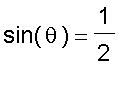 sin(theta) = 1/2