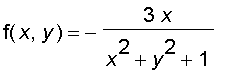 f(x,y) = -3*x/(x^2+y^2+1)