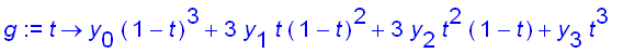 g := proc (t) options operator, arrow; y[0]*(1-t)^3+3*y[1]*t*(1-t)^2+3*y[2]*t^2*(1-t)+y[3]*t^3 end proc