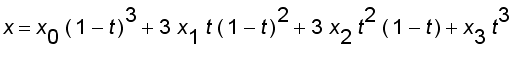 x = x[0]*(1-t)^3+3*x[1]*t*(1-t)^2+3*x[2]*t^2*(1-t)+x[3]*t^3