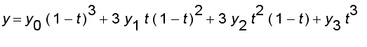 y = y[0]*(1-t)^3+3*y[1]*t*(1-t)^2+3*y[2]*t^2*(1-t)+y[3]*t^3
