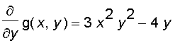 diff(g(x,y),y) = 3*x^2*y^2-4*y
