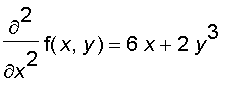 diff(f(x,y),`$`(x,2)) = 6*x+2*y^3
