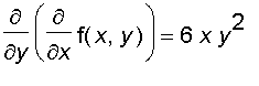 diff(diff(f(x,y),x),y) = 6*x*y^2