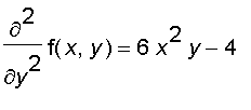 diff(f(x,y),`$`(y,2)) = 6*x^2*y-4